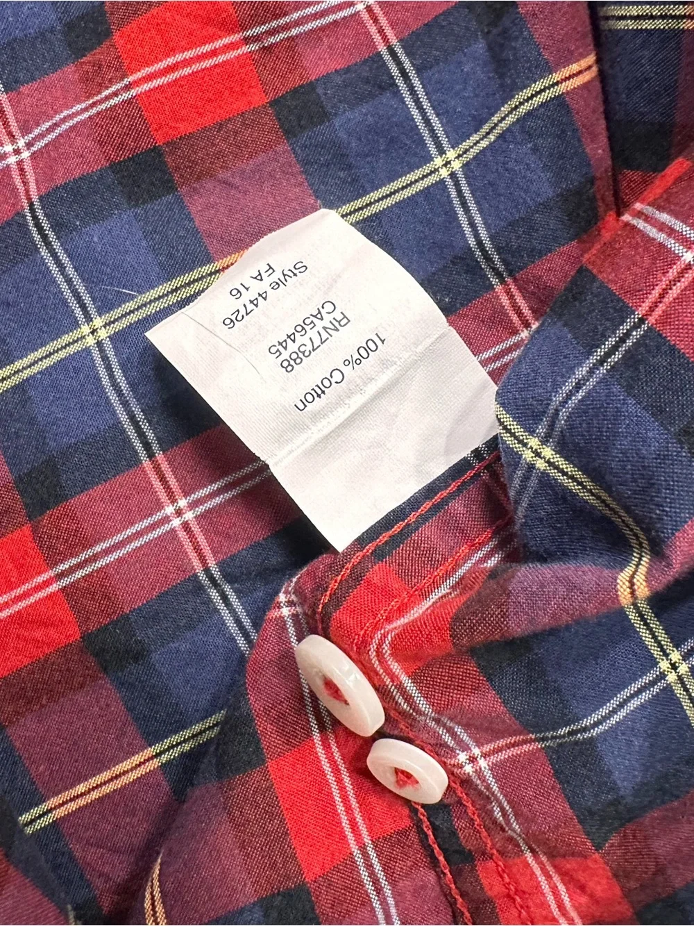 J. Crew Red and Navy Plaid Button-Down Shirt